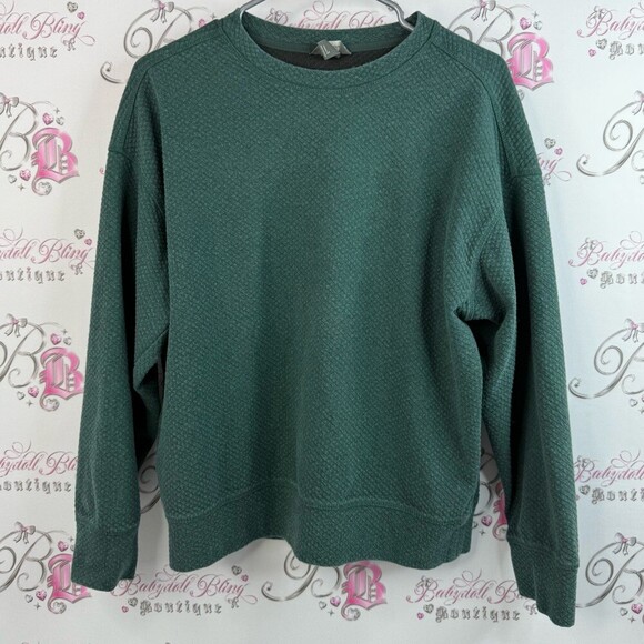 Eddie Bauer Tops - Eddie Bauer sweater pullover comfy dark Forest Green Crewneck Sweater